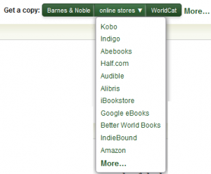 Kobo at the top of the list of online stores at Goodreads